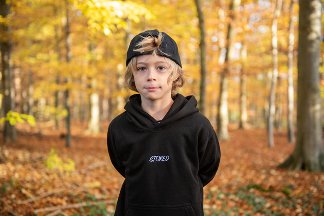 Kids Lightweight Script Hoodie Black