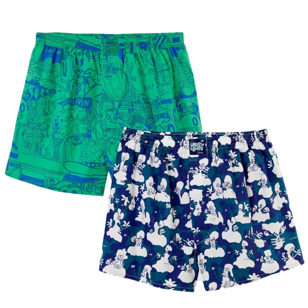Demo & Ghost 2pack Boxershorts Seaport/ Dazzle