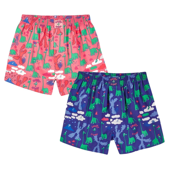 Dinos 2pack Boxer shorts Lava