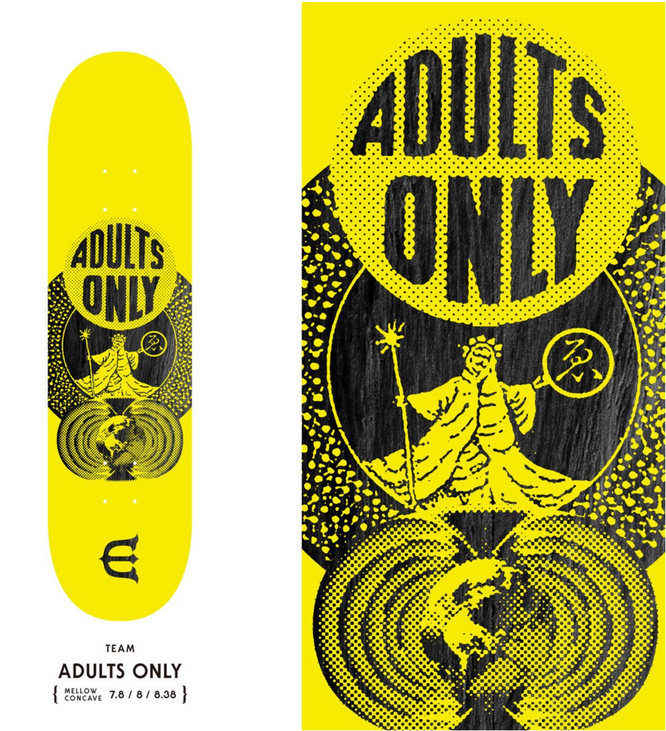 Adults Only Yellow 8.38" Skateboard Deck