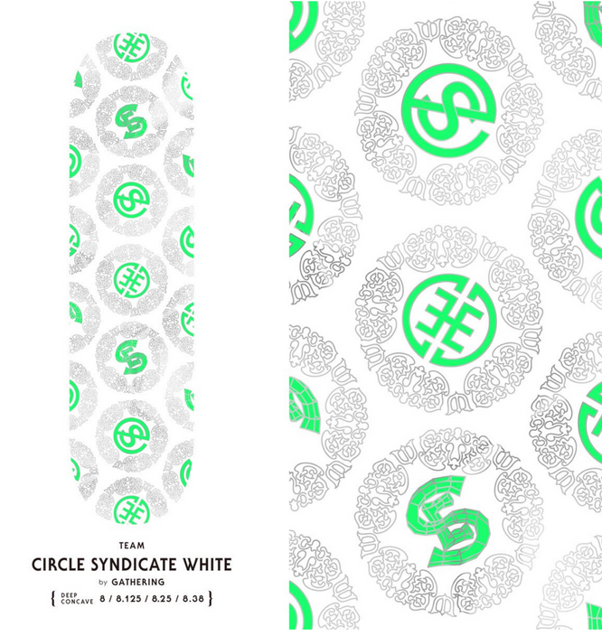 Circle Syndicate White 8.25" Skateboard Deck