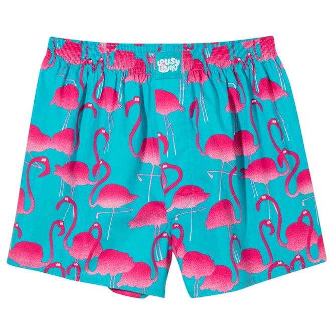Flamingos Boxer shorts Turquoise