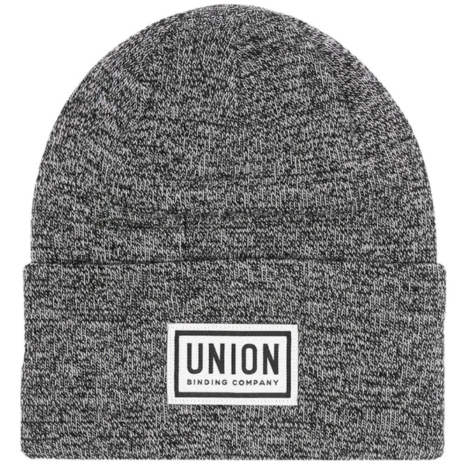 High Cuff Beanie Black White Marl