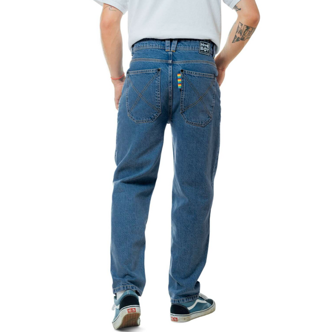 X-Tra Loose Flex Denim Washed Blue Jeans