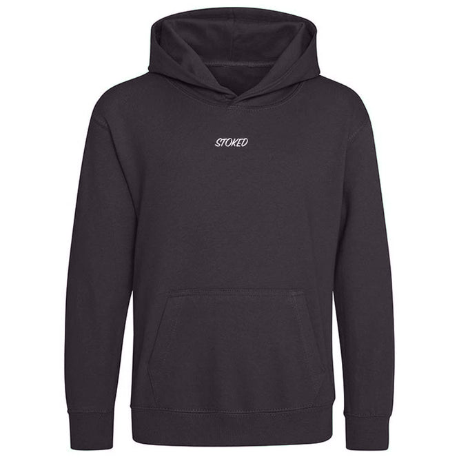 Kids Lightweight Script Hoodie Anthracite