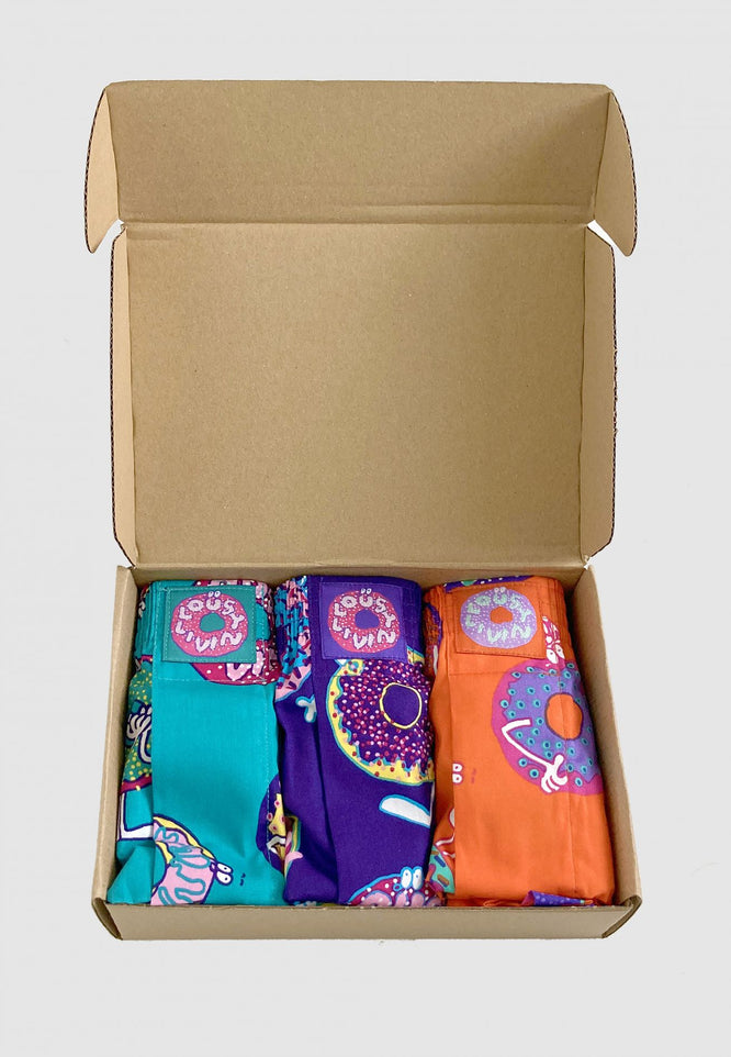 Boxershorts Donuts 3pack Marine/ Bleu/ Orange