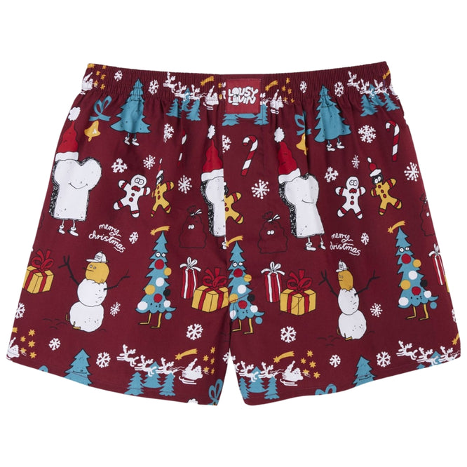Merry Merry Boxer Shorts Burgundy