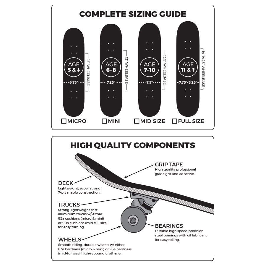Outline Repeat Black-Green 7.25" Complete Skateboard