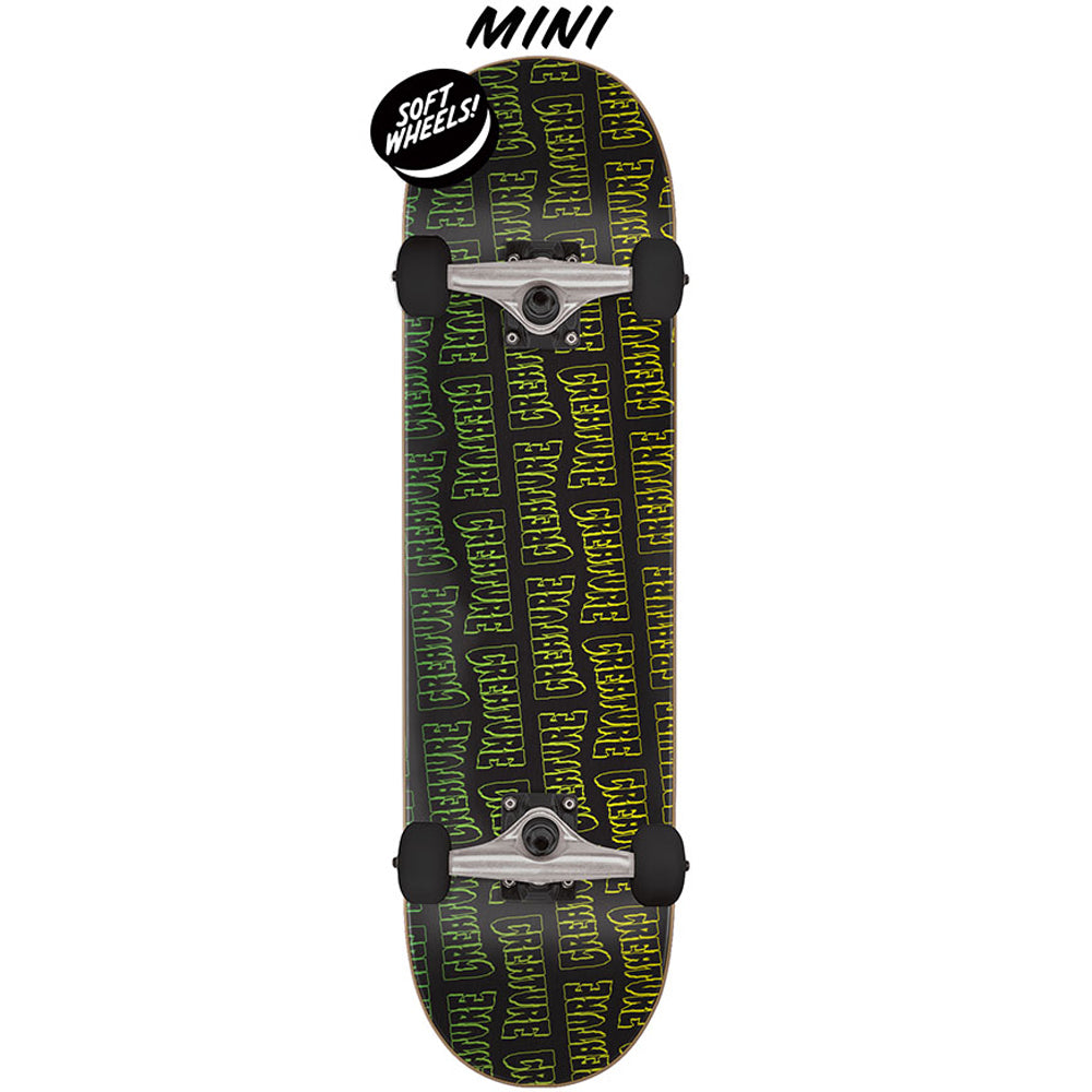 Outline Repeat Black-Green 7.25" Complete Skateboard