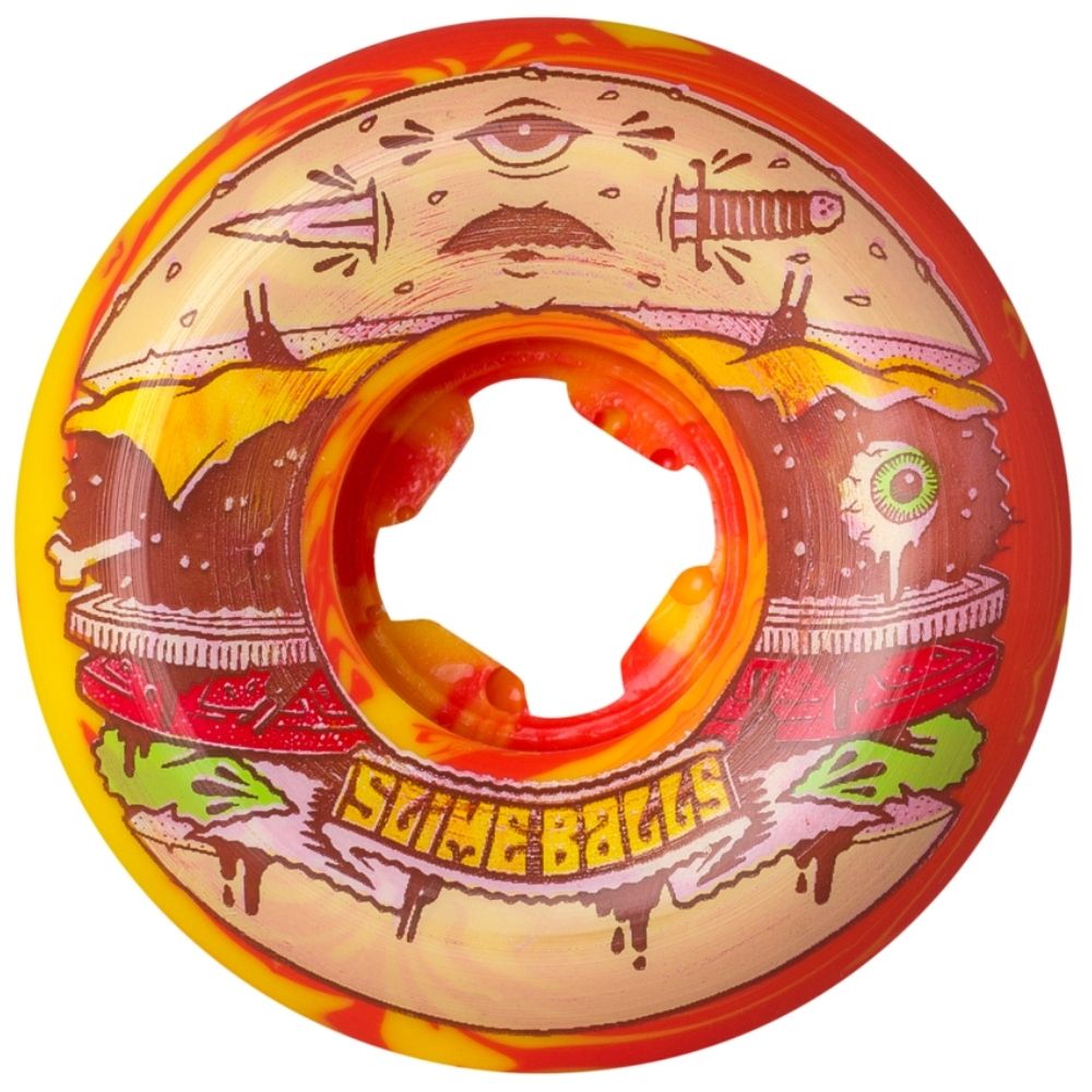 Jeremy Fish Burger 99a Red/Yellow Swirl 56mm Skateboard Wheels