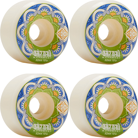 Mandala White/Blue Conical 101a 52mm Skateboard Wheels