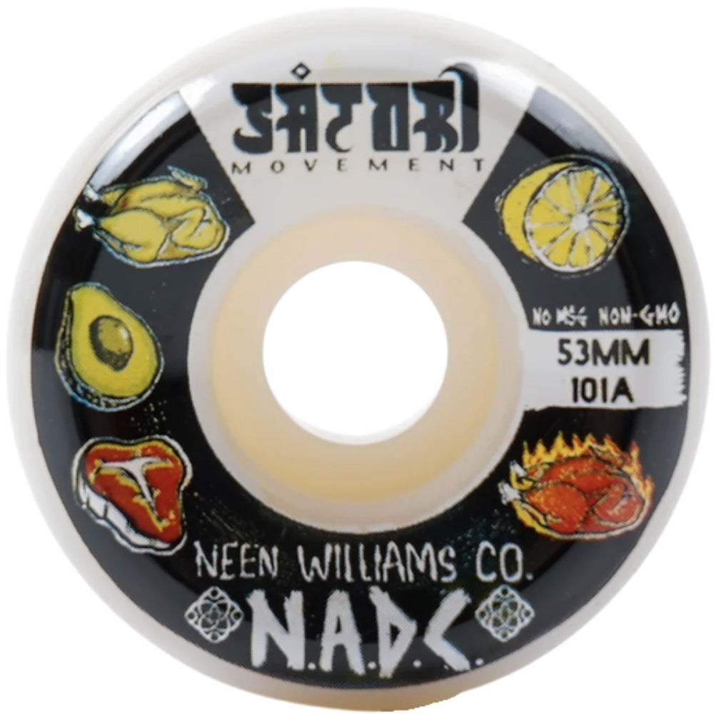 Neen Williams N.A.D.C. White Conical 101a 53mm Skateboard Wheels