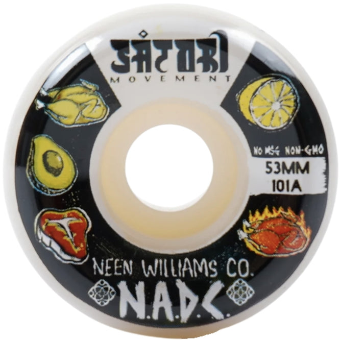 No Williams N.A.D.C. White Conical 101a 53mm Skateboard Wheels