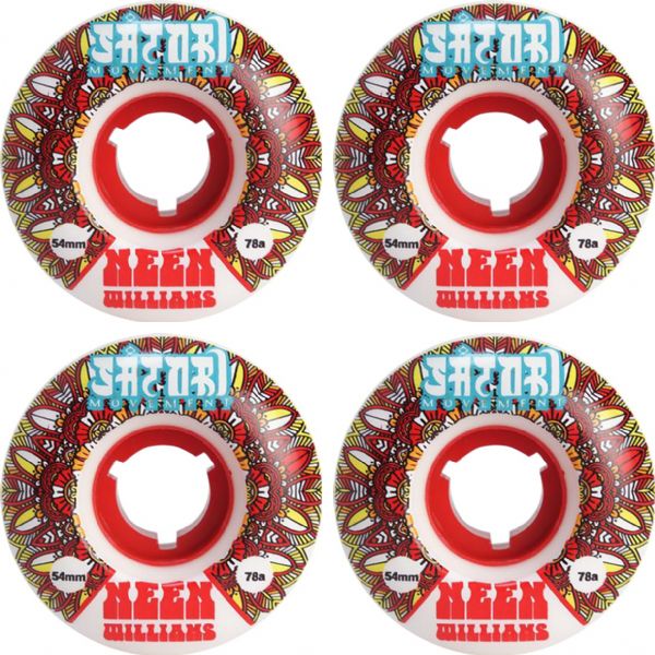 No Williams Blanc/Rouge Native Cruiser 78a 54mm Roues de Skateboard