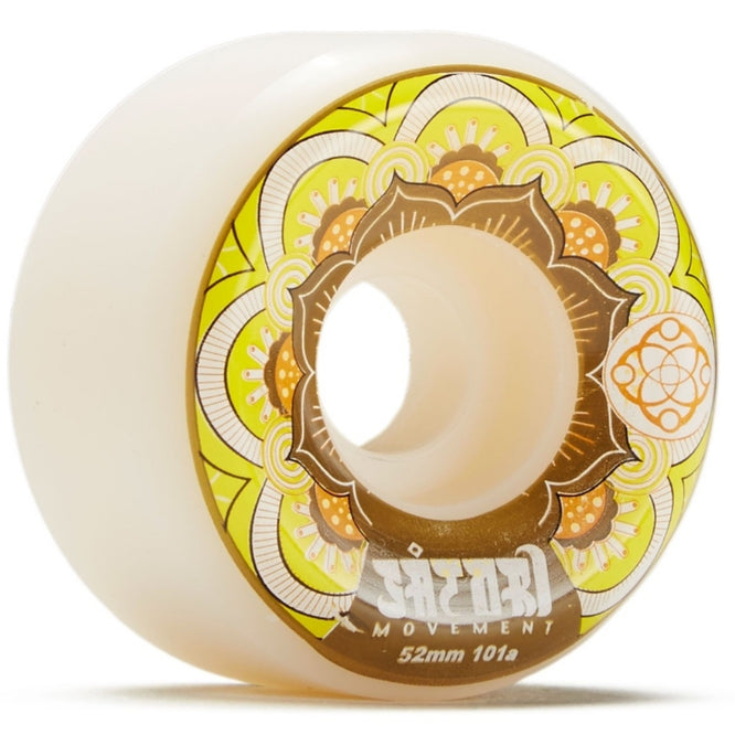 Mandala White/Yellow Conical 101a 52mm Skateboard Wheels