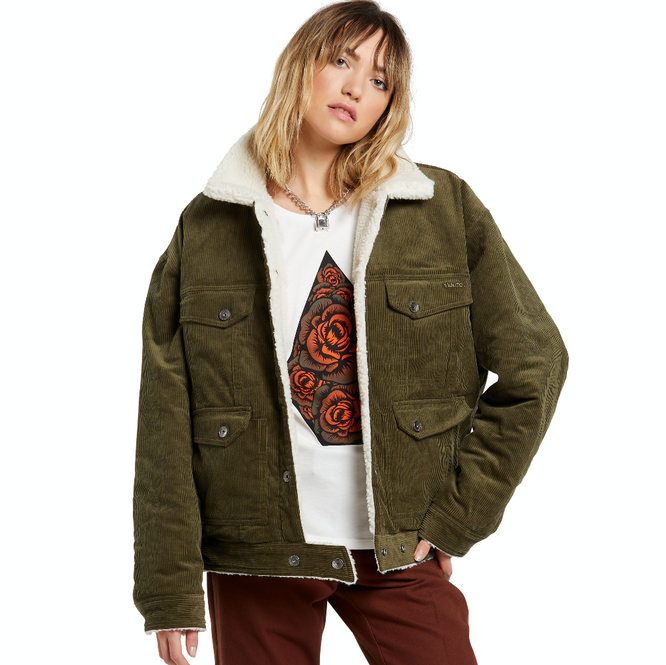 Womens Woodstone Reversible Jacket Olive