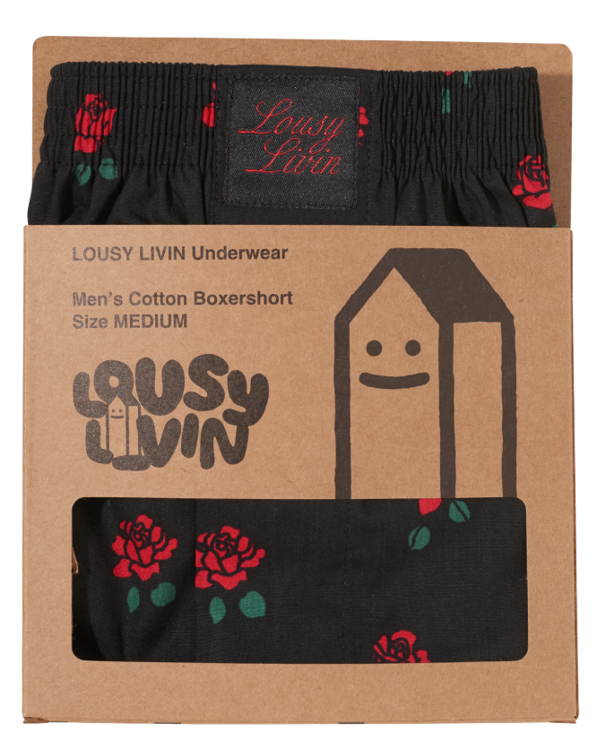 Roses Boxershorts Black