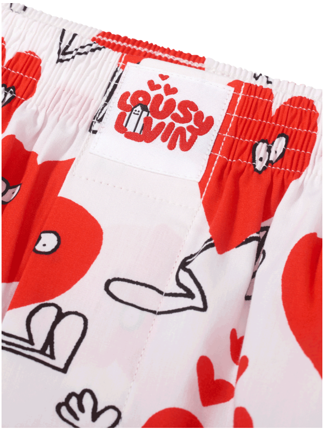 Valentines Boxershorts White