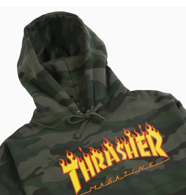 Flame Logo Hood Forest Camo