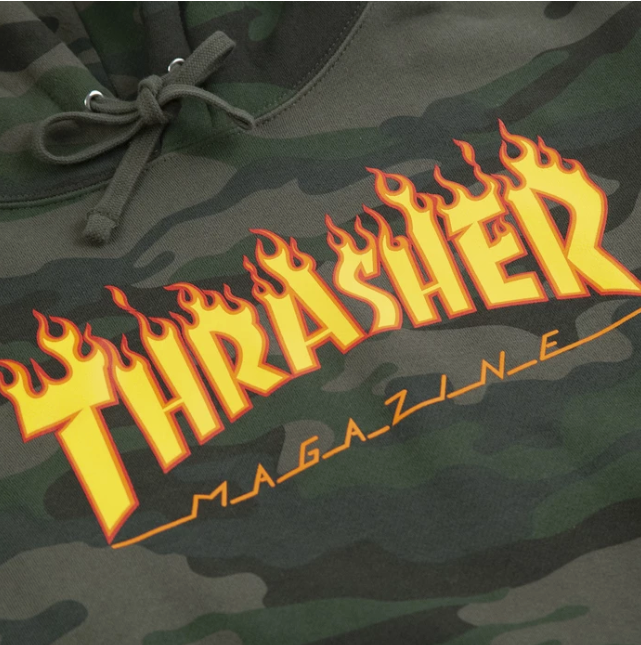 Flame Logo Hood Forest Camo