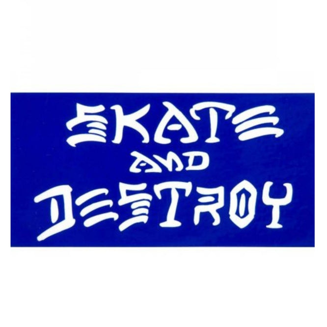 Skate and Destroy Sticker Large Blue