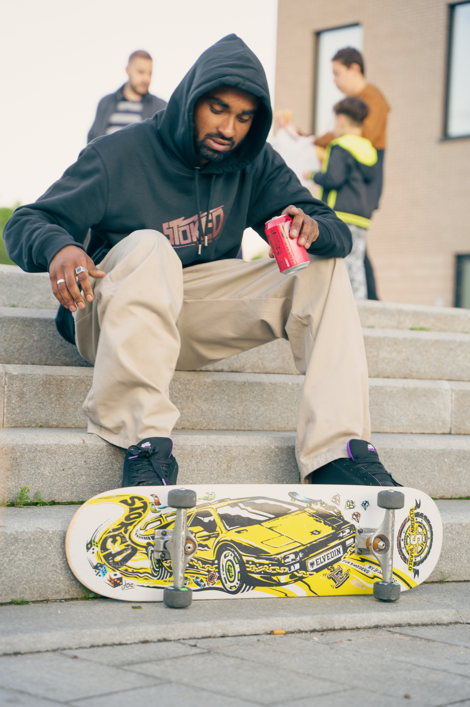 Stoked Elvedin Diablo Yellow Skateboard Deck