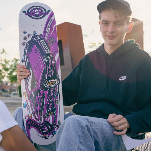 Stoked Elvedin Diablo Purple Skateboard Deck