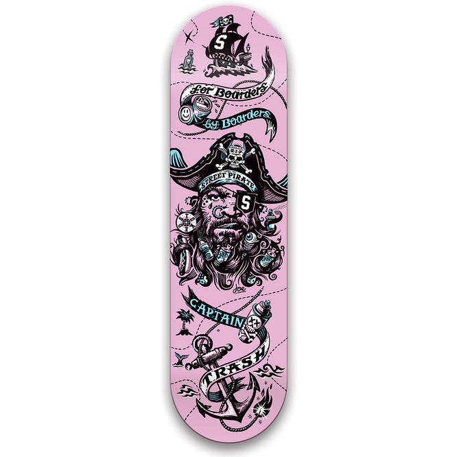 Captain Trash Pink Skateboard Deck