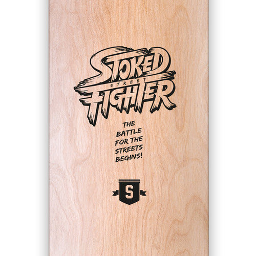 Stoked Street Fighter Yellow Skateboard Deck