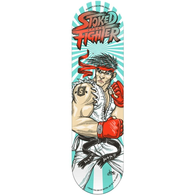 Stoked Street Fighter Blue Skateboard Deck