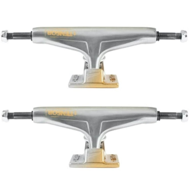 Aluminum Stencil Mirror Raw/Gold Fade 5.25" Skateboard Trucks