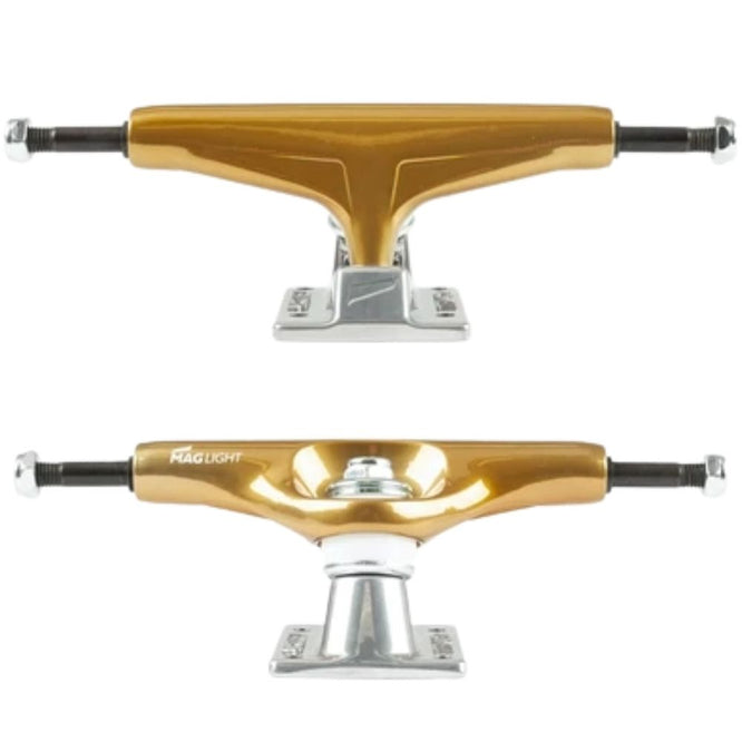 Mag Light Glossy Gold/Silver 5.25" Skateboard Trucks