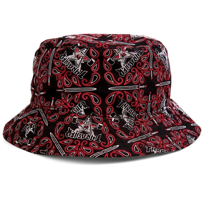 Chapeau seau Bandana Noir/Rouge