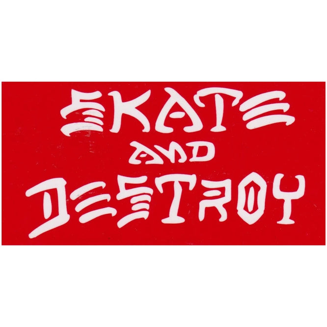 Skate and Destroy Sticker Medium Rouge