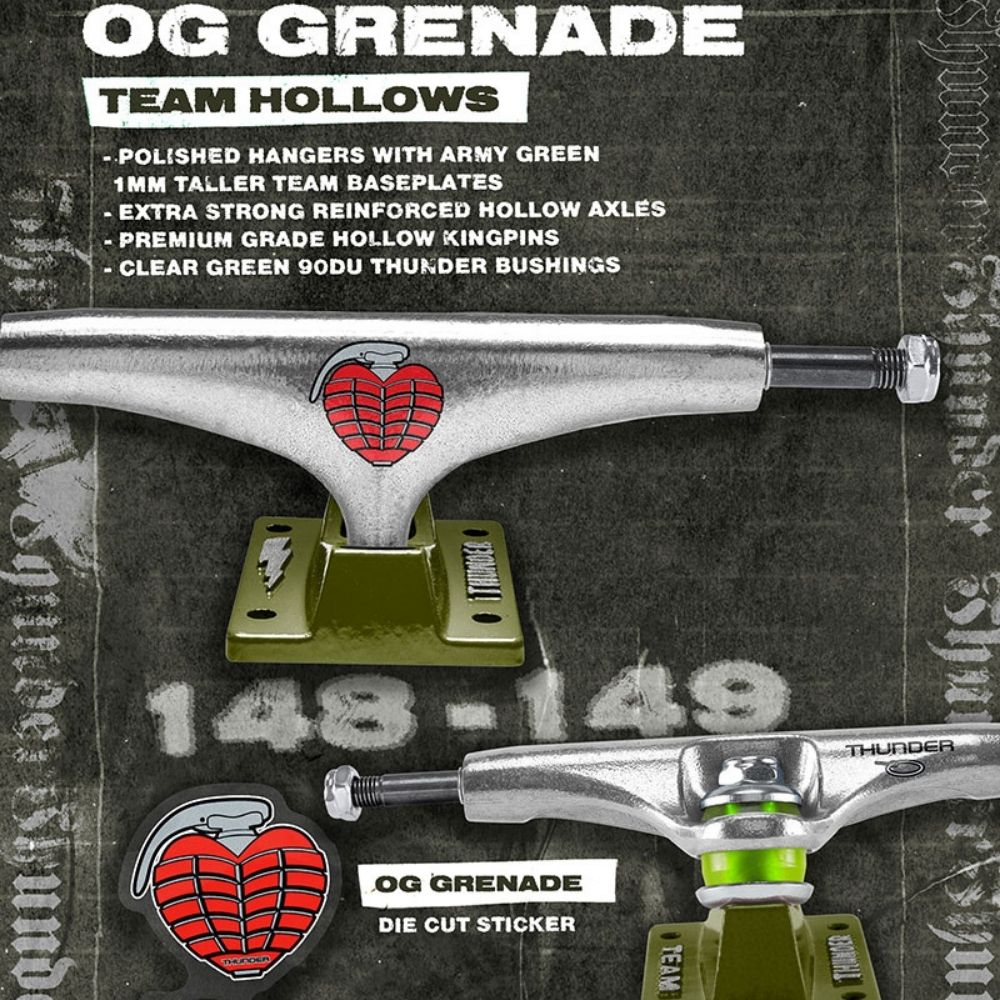 Thunder OG Grenade Team Hollow Truck Polished/Green 149