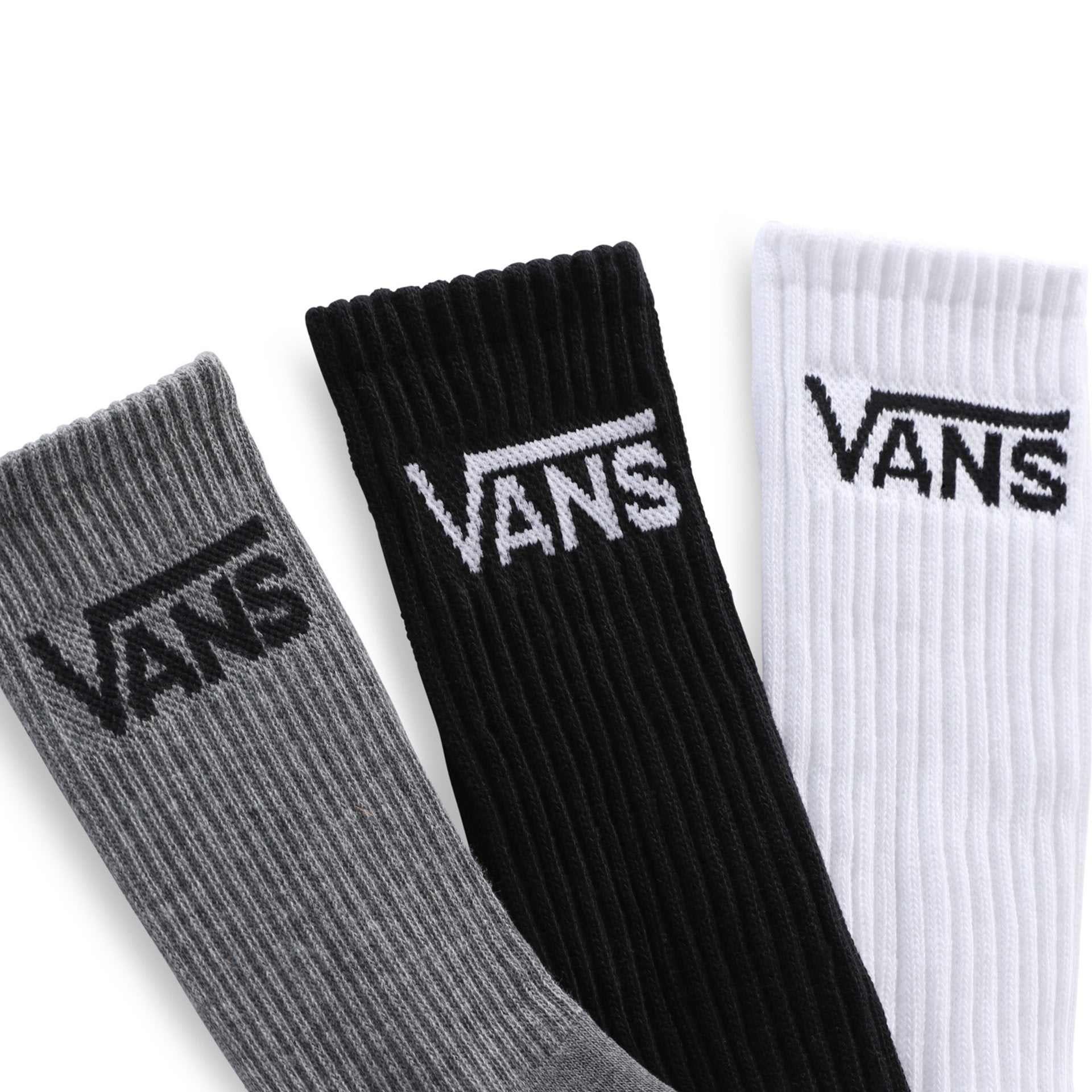 Classic Crew Socks 3 Pack Black/ Grey/ white