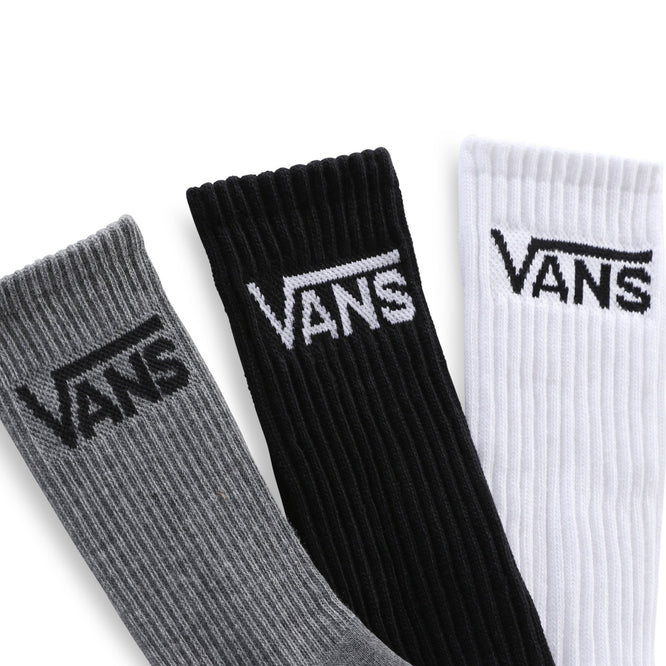 Kids Classic Crew Socks 3 Pack Black/ Grey/ white