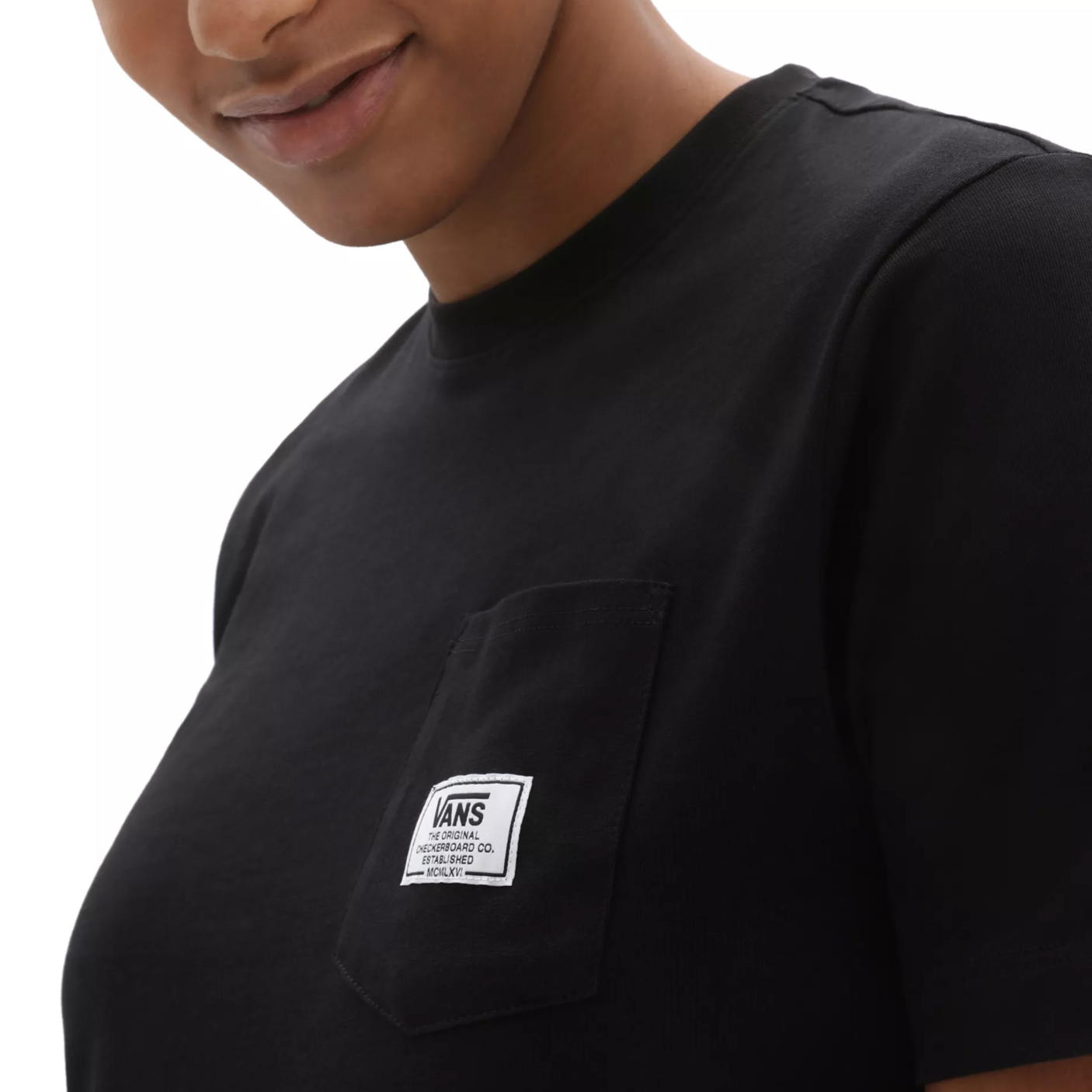 Womens Classic Patch Pocket T-shirt Black
