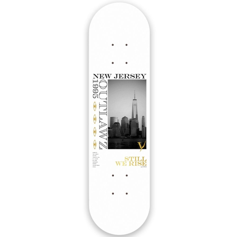 Outlawz NJ White 8.125" Skateboard Deck
