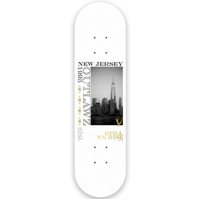 Outlawz NJ White 8.375" Skateboard Deck
