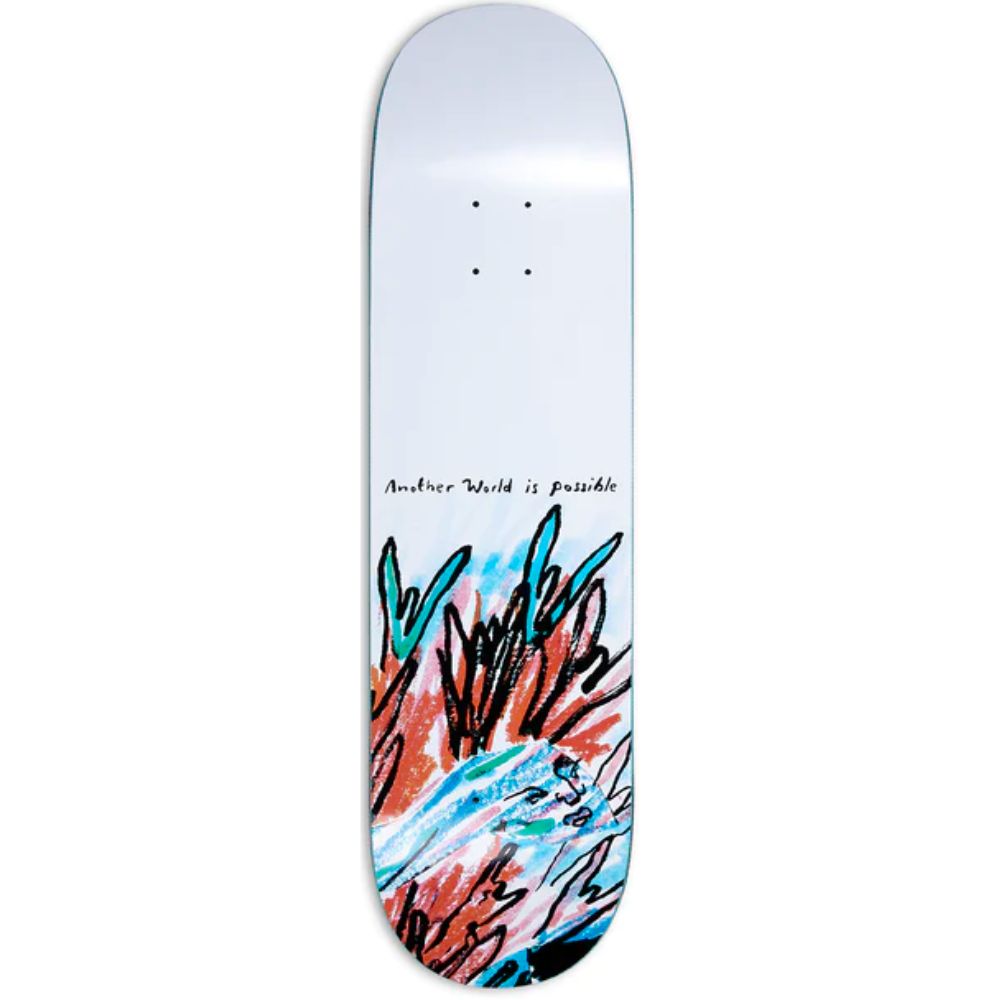 Another World Is Possible 8.375" White Skateboard Deck