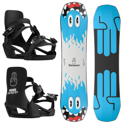 Kids Minishred 85 2023 Snowboard + fixations Minishred Snowboard
