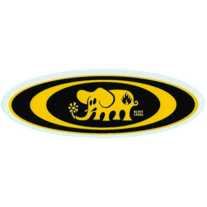Autocollant ovale d'éléphant jaune