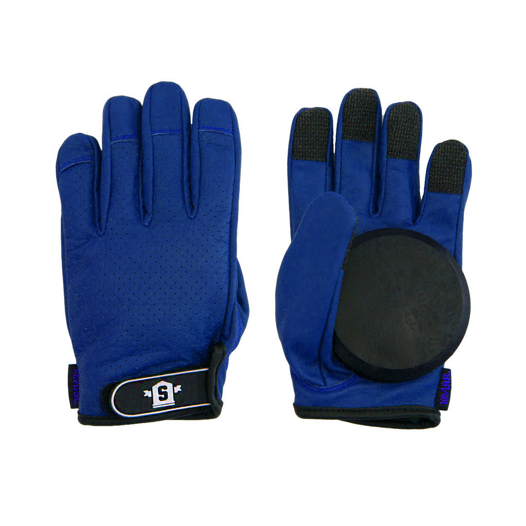 Lederen Slide Gloves Blauw