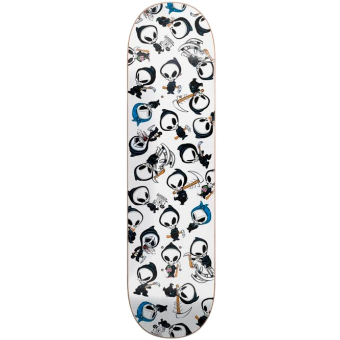 Reaper Wallpaper White 7.75" Skateboard Deck