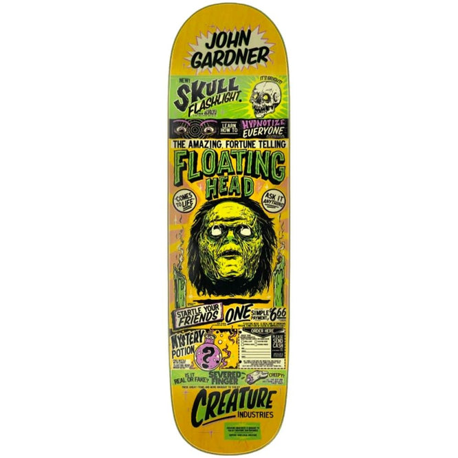 Gardner Floating Head Yellow 8.6" Skateboard Deck
