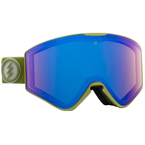 Cleveland II Army Drab + Blue Chrome Lens Snowboard Goggles