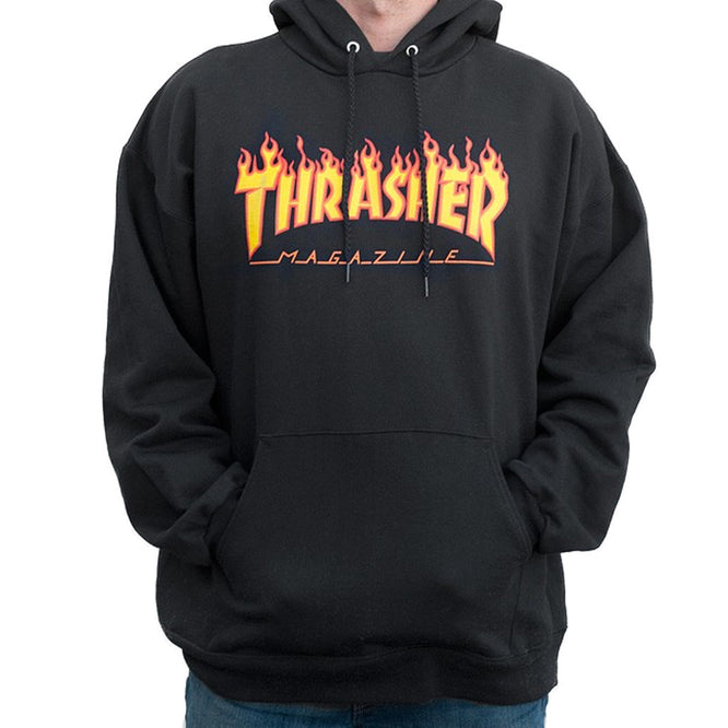 Flame Logo Hoodie Black