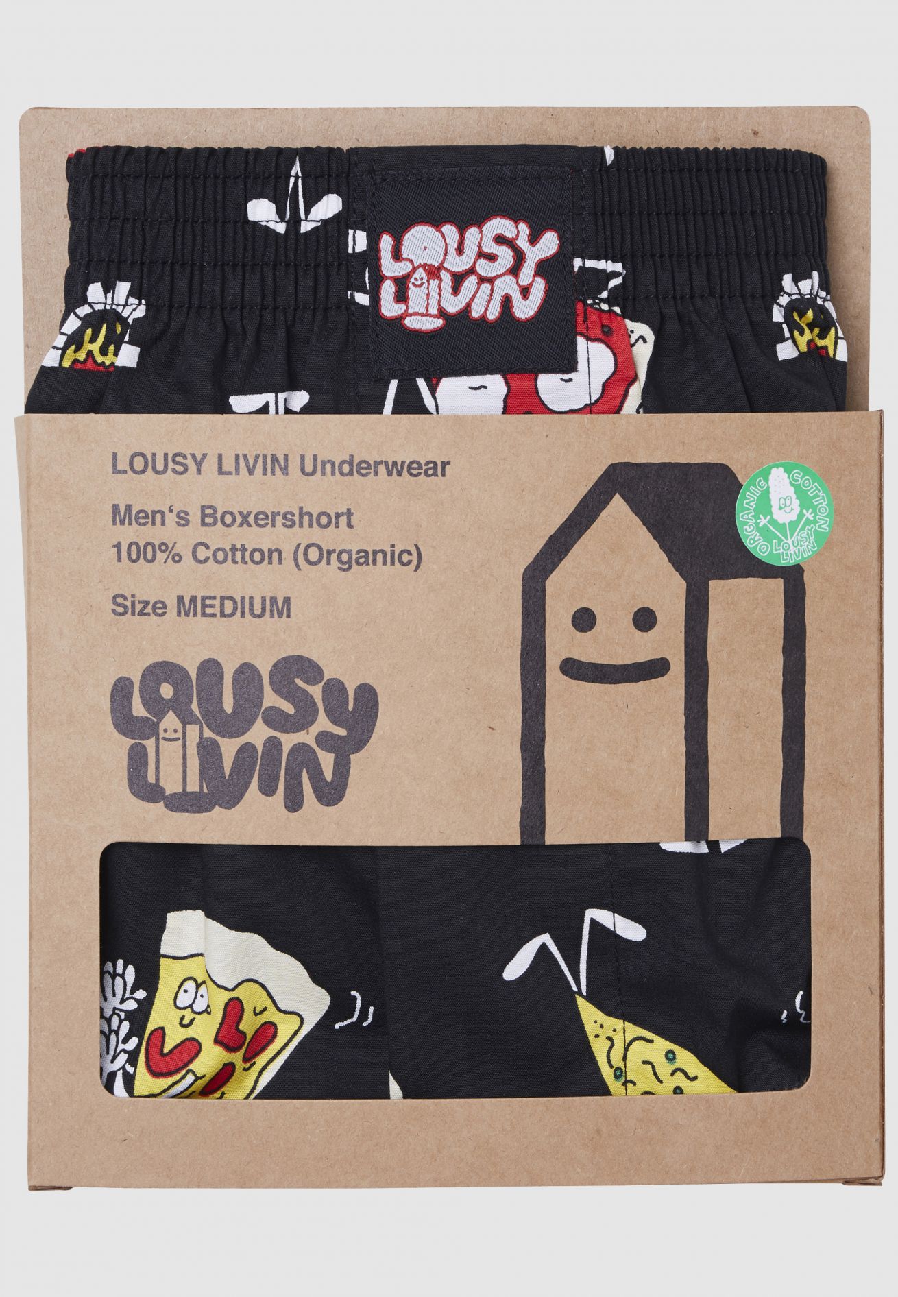 Pizza Boxershorts Black