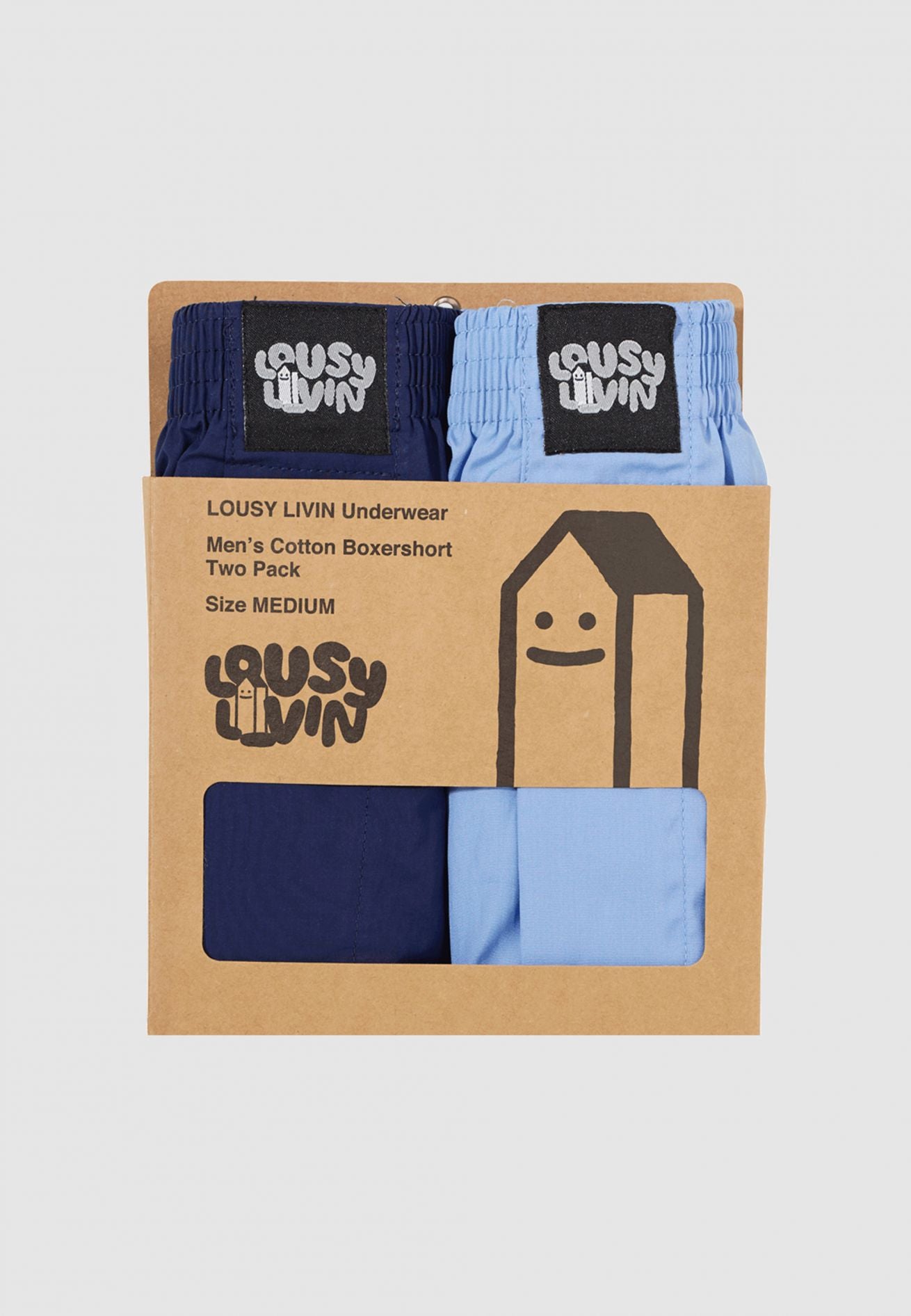 Lousy Plain 2pack Boxershorts Navy/ Port Blue
